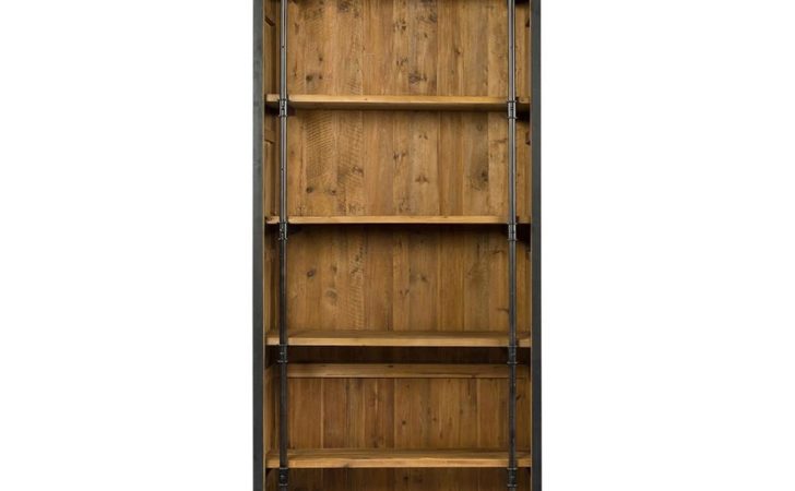 Ashlyn Rustic Lodge Pine Wood Metal Bookcase Kathy Kuo Home