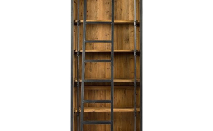 Ashlyn Rustic Lodge Pine Wood Metal Ladder Bookcase