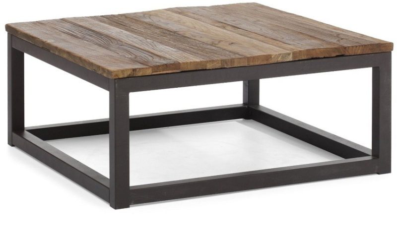 Civic Wood Metal Square Coffee Table Zin Home