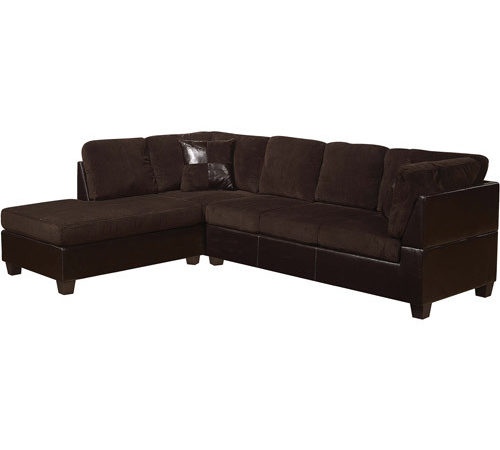 Connell Collection Corduroy Faux Leather Sectional