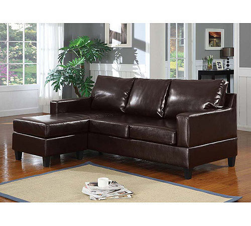 Vogue Bonded Leather Reversible Chaise Sectional Sofa