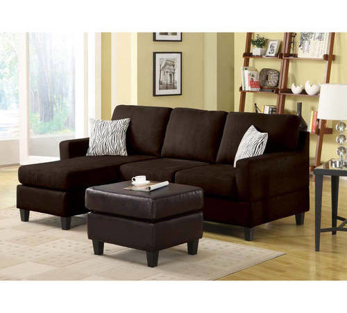 Vogue Microfiber Reversible Chaise Sectional Sofa