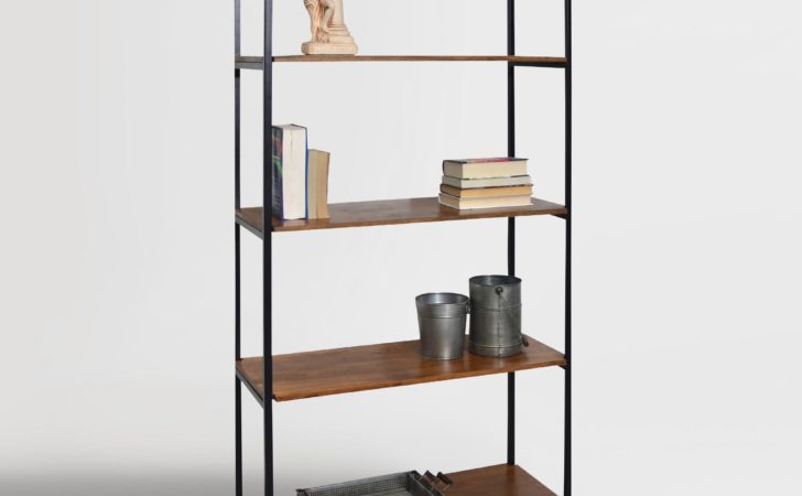 Wood Metal Williard Tall Bookshelf World Market